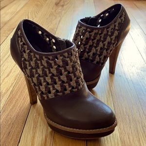 UGG Maliha Woven Leather Ankle Boot